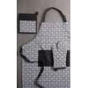 imageDII Unisex Jacquard Chef Apron Geometric Black ampamp White 32x28 Triangle