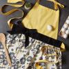 imageDII Womens Cotton Skirted Kitchen Apron for Cooking Baking ampamp Crafts Adjustable with Generous Waist Ties Black Daisy One Size