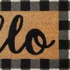 imageNatural Coir Front Door Mat Outdoor Collection Decorative Checkered Doormat with Heavy Duty PVC Backing 17x29 HelloHello
