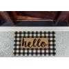 imageNatural Coir Front Door Mat Outdoor Collection Decorative Checkered Doormat with Heavy Duty PVC Backing 17x29 HelloHello