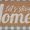 imageNatural Coir Front Door Mat Outdoor Collection Decorative Checkered Doormat with Heavy Duty PVC Backing 17x29 HelloLets Stay Home