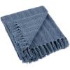 imageDII Industrial Tonal Textured Woven Throw 50x60 French BlueFrench Blue