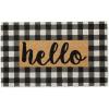 imageNatural Coir Front Door Mat Outdoor Collection Decorative Checkered Doormat with Heavy Duty PVC Backing 17x29 HelloHello
