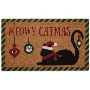 imageDII Christmas Coir Door Mat Outdoor Cat ampamp Dog Themed Doormat for Animal Lovers 17x29 Dear Santa Ive Been PurrfectMeowy Catmas