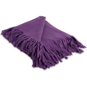 imageDII Fuzzy and Soft Collection Compact Fleece Microfiber Blanket 36x54 Fringed PurpleFringed Purple