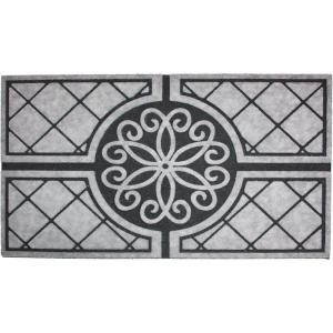 imageDII Heavy Duty NonSlip OutdoorIndoor Printed Flocked Doormat 18x30 Welcome StonesMedallion Granite