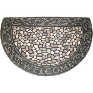 imageDII Heavy Duty NonSlip OutdoorIndoor Printed Flocked Doormat 18x30 Welcome StonesWelcome Pebbles