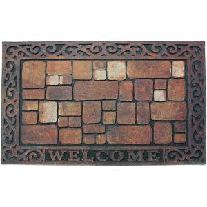 imageDII Heavy Duty NonSlip OutdoorIndoor Printed Flocked Doormat 18x30 Welcome StonesWelcome Stones