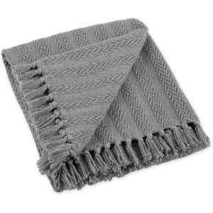 imageDII Industrial Tonal Textured Woven Throw 50x60 French BlueCool Gray