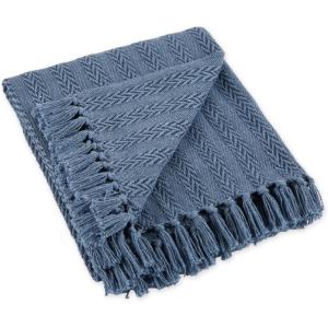 imageDII Industrial Tonal Textured Woven Throw 50x60 French BlueFrench Blue