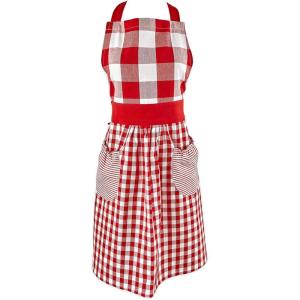 imageDII Kitchen Collection Gingham Check RedBlack ApronRed