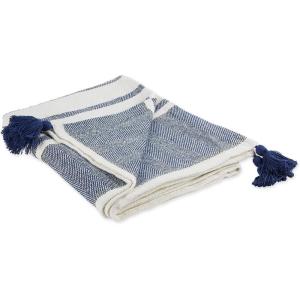 imageDII New Traditional 2Tone Chevron Stripe Throw 50x60 BlackNavy