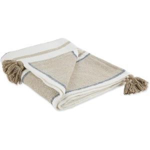 imageDII New Traditional 2Tone Chevron Stripe Throw 50x60 BlackStone