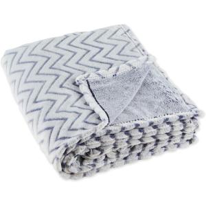 imageDII Plush Throw Collection Chevron Farmhouse Blanket 50x60 Barn RedFrench Blue