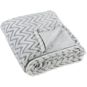 imageDII Plush Throw Collection Chevron Farmhouse Blanket 50x60 Barn RedGray