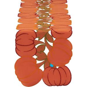 imageDII Fall Table Decorations Indoor Dcor Thanksgiving Table Runner 14x70 Embroidered Cut Work LeavesEmbroidered Cut Work Pumpkins