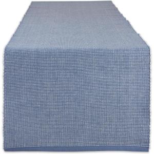 imageDII TwoToned Collection Tabletop Table Runner 13x72 BlackStonewash Blue