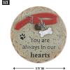 imageDII Pet Remembrance Cement Stepping Stone Collection Pawprints on Our Hearts 975 Round 1 Piece