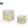 imageDII Planter Pot Collection DistressedWeathered Indoor ampamp Outdoor Cement for Plants or Flowers Small 39x394Large 625x625 Ancient Leaf 2 PieceAbstract Leaf