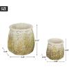 imageDII Planter Pot Collection DistressedWeathered Indoor ampamp Outdoor Cement for Plants or Flowers Small 39x394Large 625x625 Ancient Leaf 2 PieceAncient Leaf