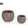 imageDII Planter Pot Collection DistressedWeathered Indoor ampamp Outdoor Cement for Plants or Flowers Small 39x394Large 625x625 Ancient Leaf 2 PieceDeco Leaf