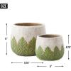 imageDII Planter Pot Collection DistressedWeathered Indoor ampamp Outdoor Cement for Plants or Flowers Small 39x394Large 625x625 Ancient Leaf 2 PieceGreek Leaf