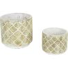 imageDII Planter Pot Collection DistressedWeathered Indoor ampamp Outdoor Cement for Plants or Flowers Small 39x394Large 625x625 Ancient Leaf 2 PieceAbstract Leaf