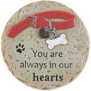 imageDII Pet Remembrance Cement Stepping Stone Collection Pawprints on Our Hearts 975 Round 1 Piece