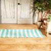 imageDII Outdoor Rug Collection Reversible Woven Polypropylene Plastic Straw Mat 4x6Feet Black ampamp WhiteAqua  White