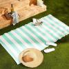 imageDII Outdoor Rug Collection Reversible Woven Polypropylene Plastic Straw Mat 4x6Feet Black ampamp WhiteAqua  White