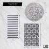 imageDII Outdoor Rug Collection Reversible Woven Polypropylene Plastic Straw Mat 4x6Feet Black ampamp WhiteGrey