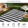 imageDII Outdoor Rug Collection Reversible Woven Polypropylene Plastic Straw Mat 4x6Feet Black ampamp WhiteNavy  White