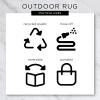 imageDII Outdoor Rug Collection Reversible Woven Polypropylene Plastic Straw Mat 4x6Feet Black ampamp WhiteNavy  White