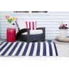 imageDII Outdoor Rug Collection Reversible Woven Polypropylene Plastic Straw Mat 4x6Feet Black ampamp WhiteNavy  White