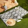 imageDII Reversible IndoorOutdoor Ikat Woven Rug 4x6 GrayBlack