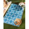 imageDII Reversible Outdoor Lattice Woven Rug 4x6 Ft BlueStorm Blue