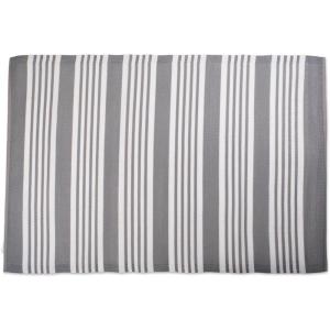 imageDII Outdoor Rug Collection Reversible Woven Polypropylene Plastic Straw Mat 4x6Feet Black ampamp WhiteGrey
