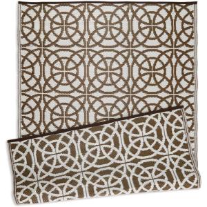 imageDII Reversible IndoorOutdoor Infinity Circle Woven Rug 4 x 6 Dark BrownDark Brown