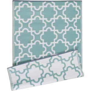 imageDII Reversible Outdoor Lattice Woven Rug 4x6 Ft BlueAqua
