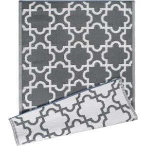 imageDII Reversible Outdoor Lattice Woven Rug 4x6 Ft BlueGrey