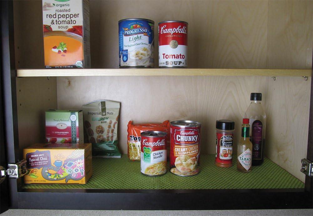imageDII Fridge ampamp Shelf Liner Collection NonAdhesive Cut to fit Machine Washable 12x20 Aqua Dahlia 2 PieceTango Red Dots