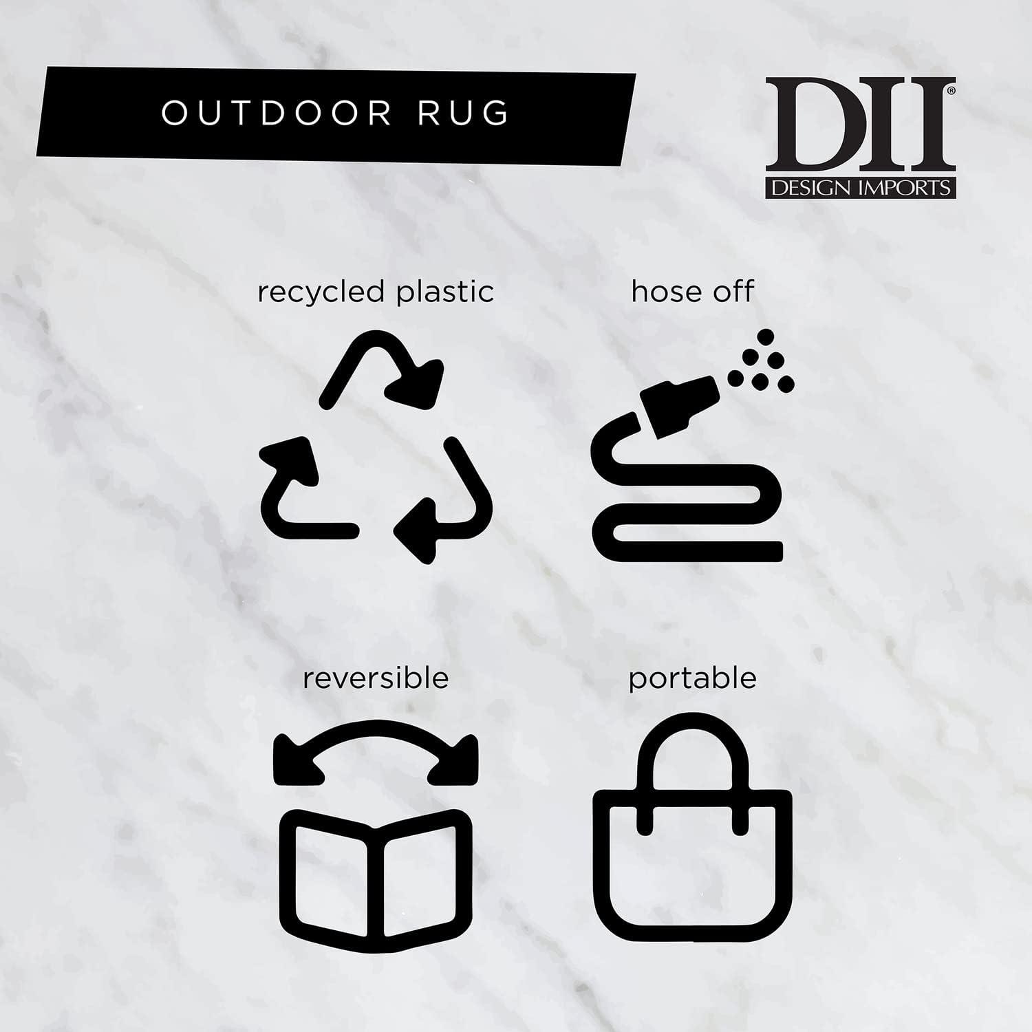 imageDII Reversible IndoorOutdoor Diamond Woven Rug 4x6 French BlueBlack