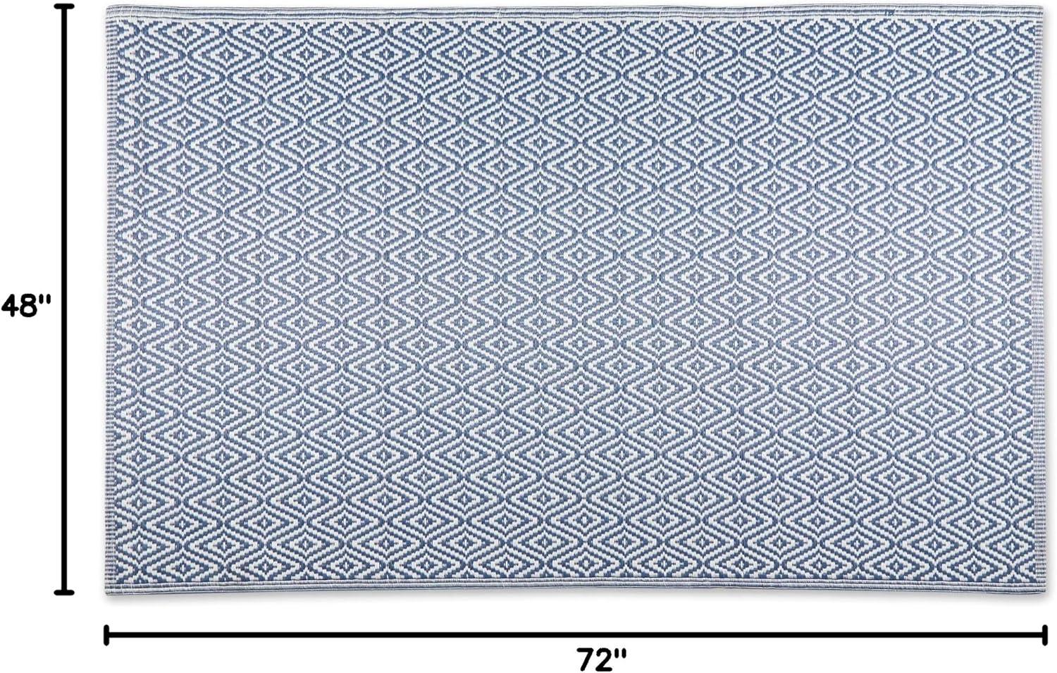 imageDII Reversible IndoorOutdoor Diamond Woven Rug 4x6 French BlueFrench Blue