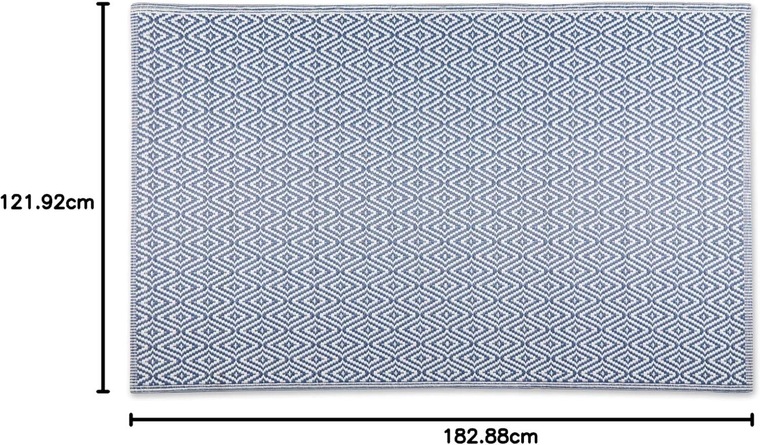 imageDII Reversible IndoorOutdoor Diamond Woven Rug 4x6 French BlueFrench Blue