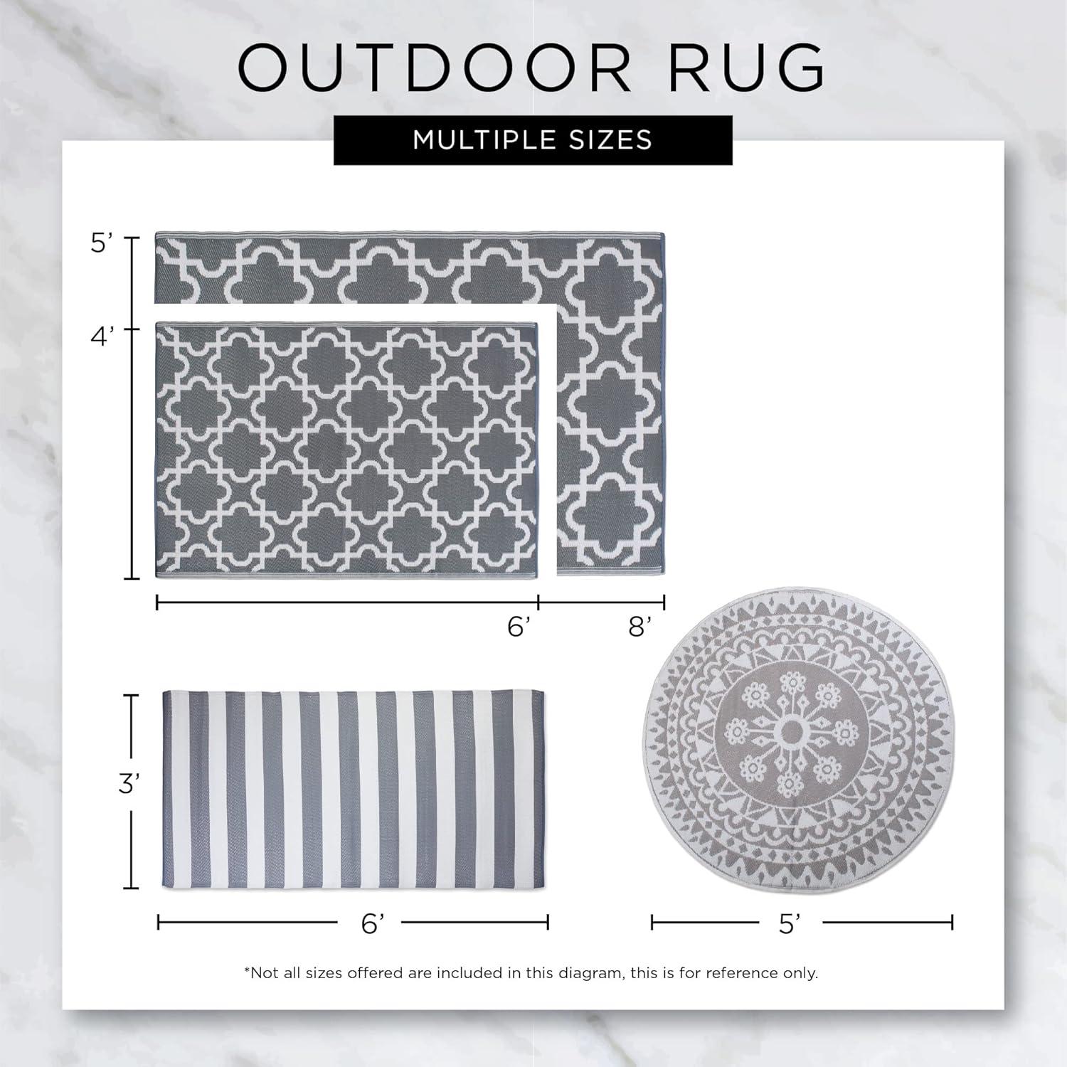 imageDII Reversible IndoorOutdoor Diamond Woven Rug 4x6 French BlueFrench Blue