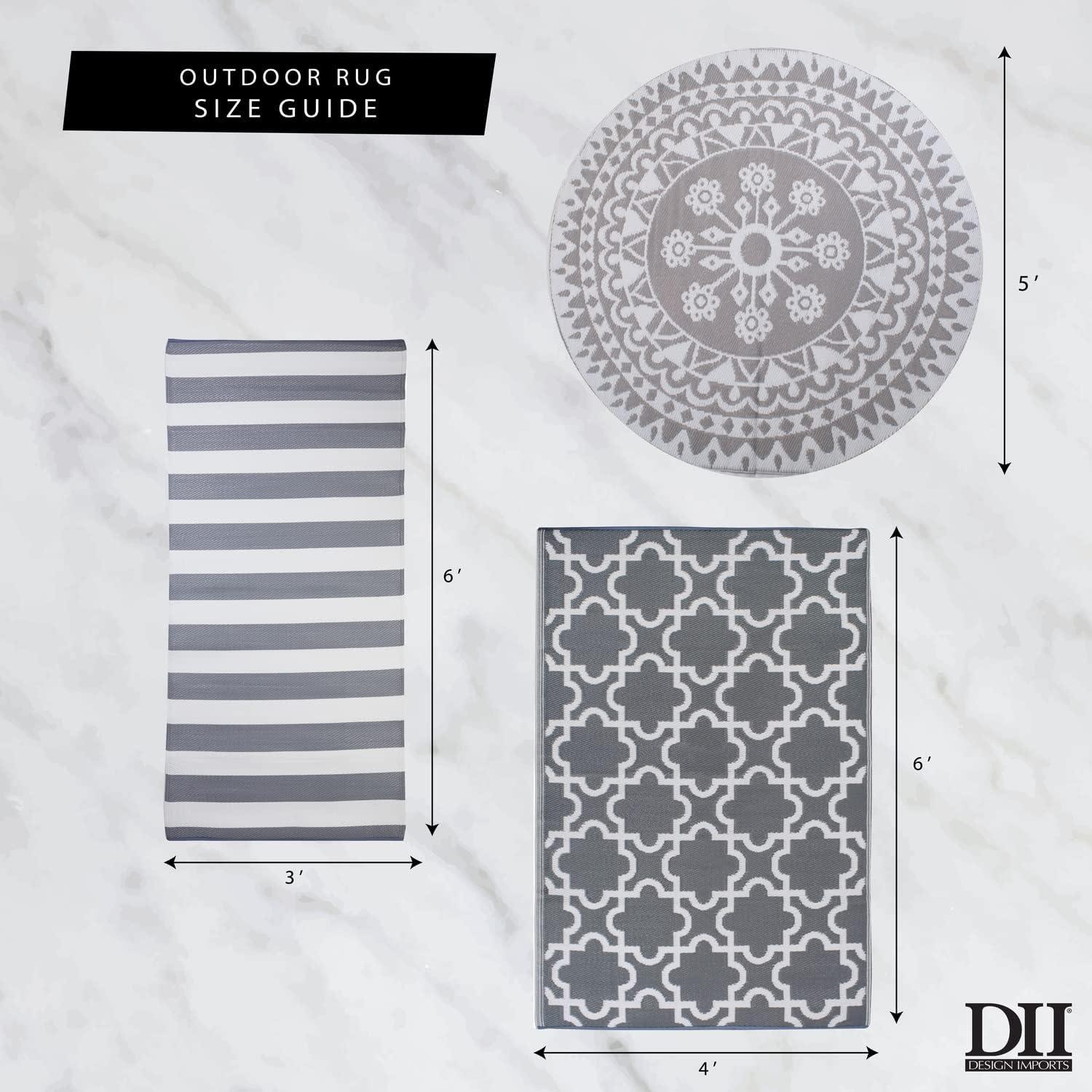 imageDII Reversible IndoorOutdoor Diamond Woven Rug 4x6 French BlueRust