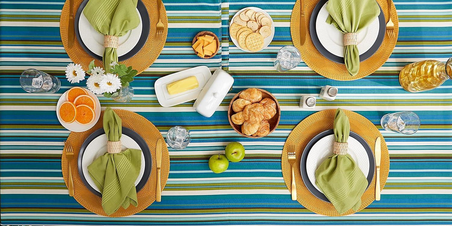 imageDII Summer Stripe Outdoor Tabletop Collection Multiuse Machine Washable Napkin Set 20x20 SunsetBeachy