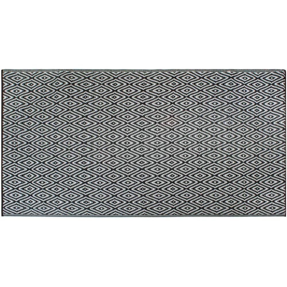 imageDII Reversible IndoorOutdoor Diamond Woven Rug 4x6 French BlueBlack