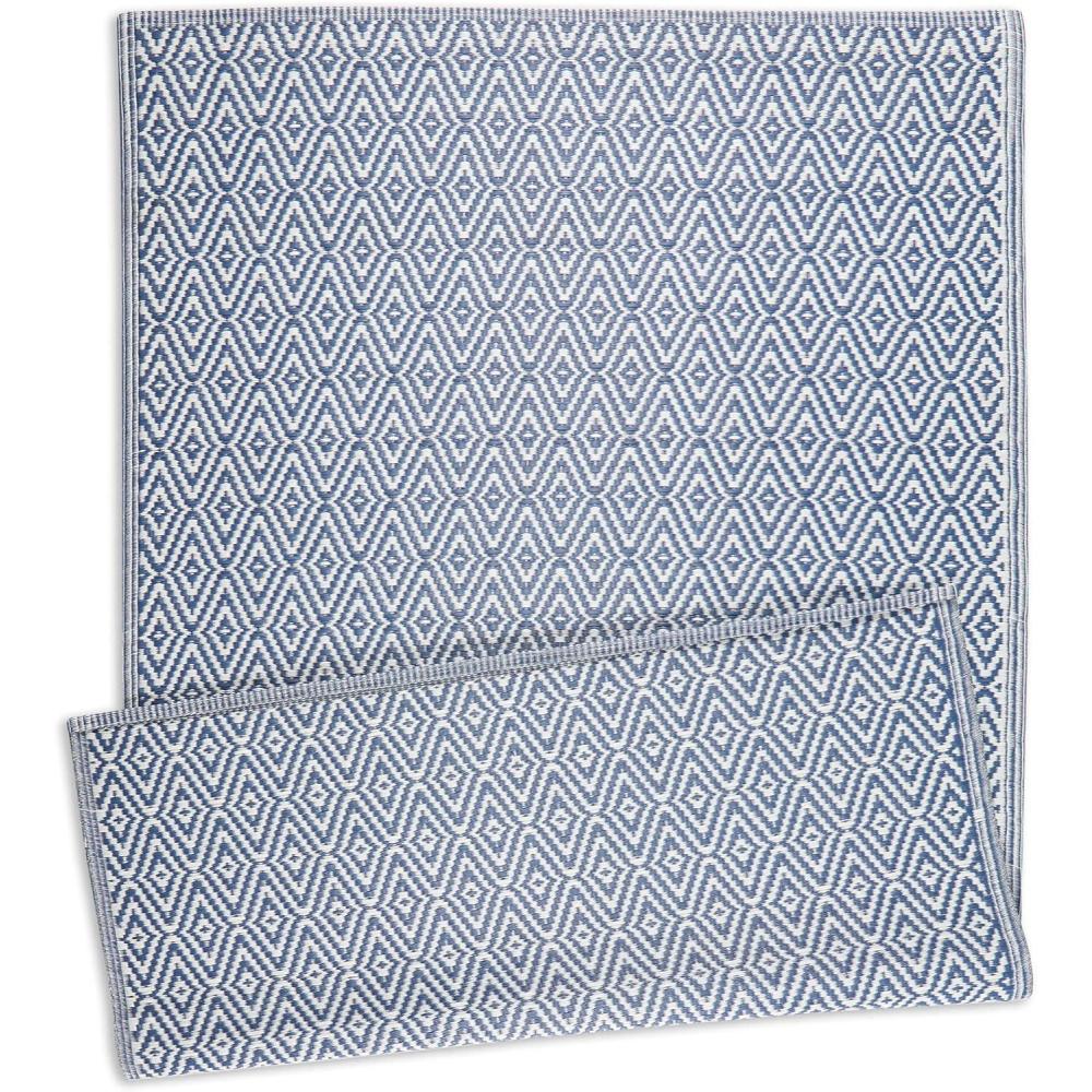 imageDII Reversible IndoorOutdoor Diamond Woven Rug 4x6 French BlueFrench Blue