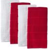 imageDII Basic Chef Collection Assorted Terry Kitchen Towel Set Dishcloth Set Gray 6 PieceTango Red